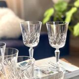 6 crystal wine glasses, 1980
