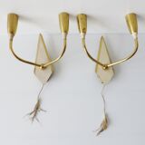 Pair of double wall typical 1950 vintage rockabilly 50's wall lights