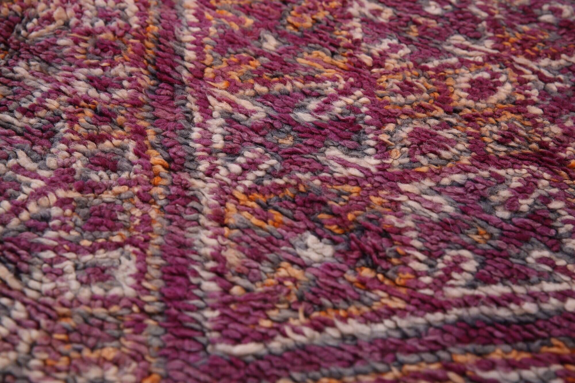 Purple Vintage Moroccan Rug 187 x 296 cm, Berber Handmade Wool Rug Bohemian