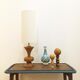 Large vintage turned wooden lamp