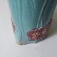 Antique Art Deco turquoise flowered slipware jug vase