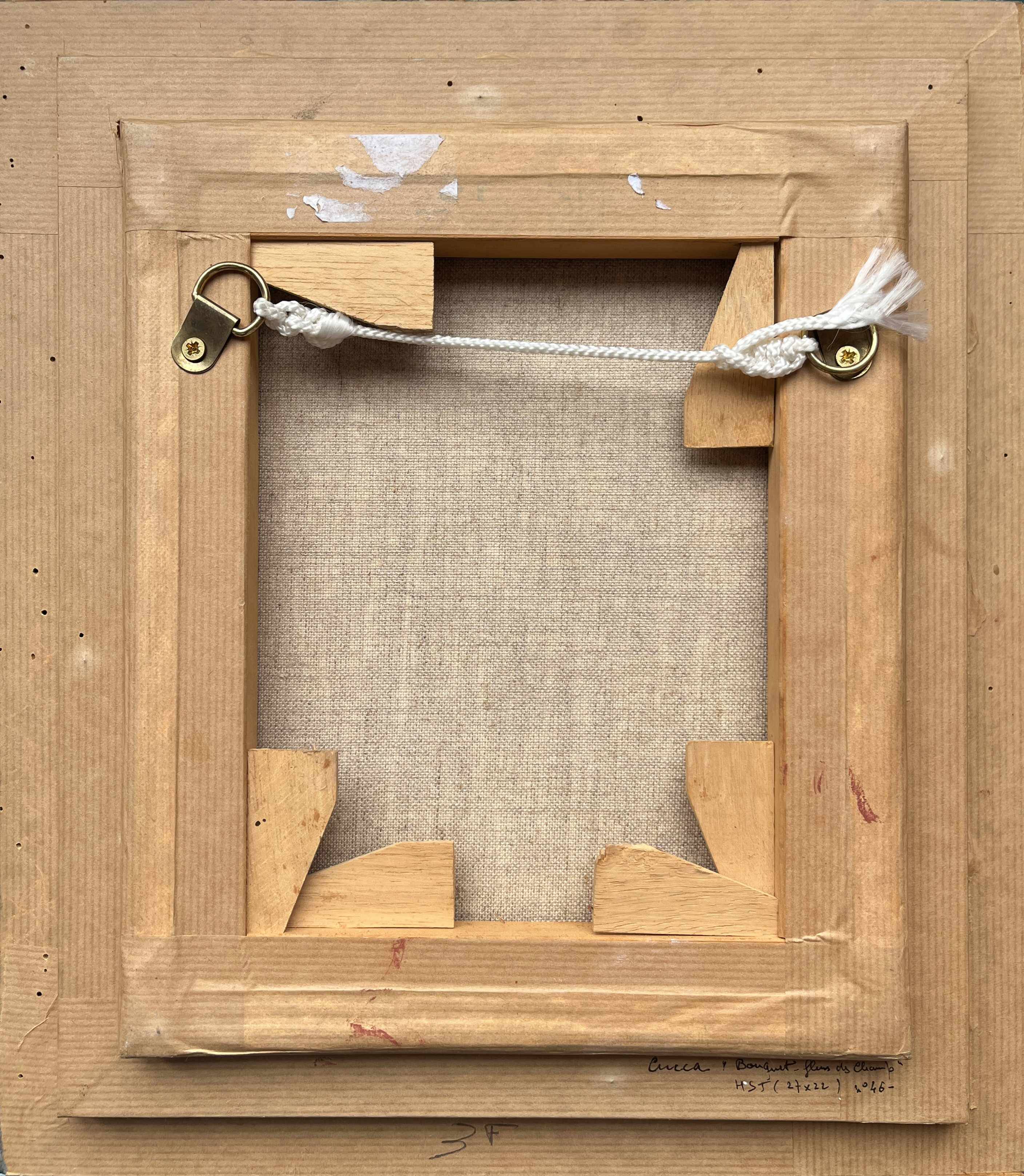 HST painting "Bouquet of wild flowers" signed Serge Cucca (1946) + frame