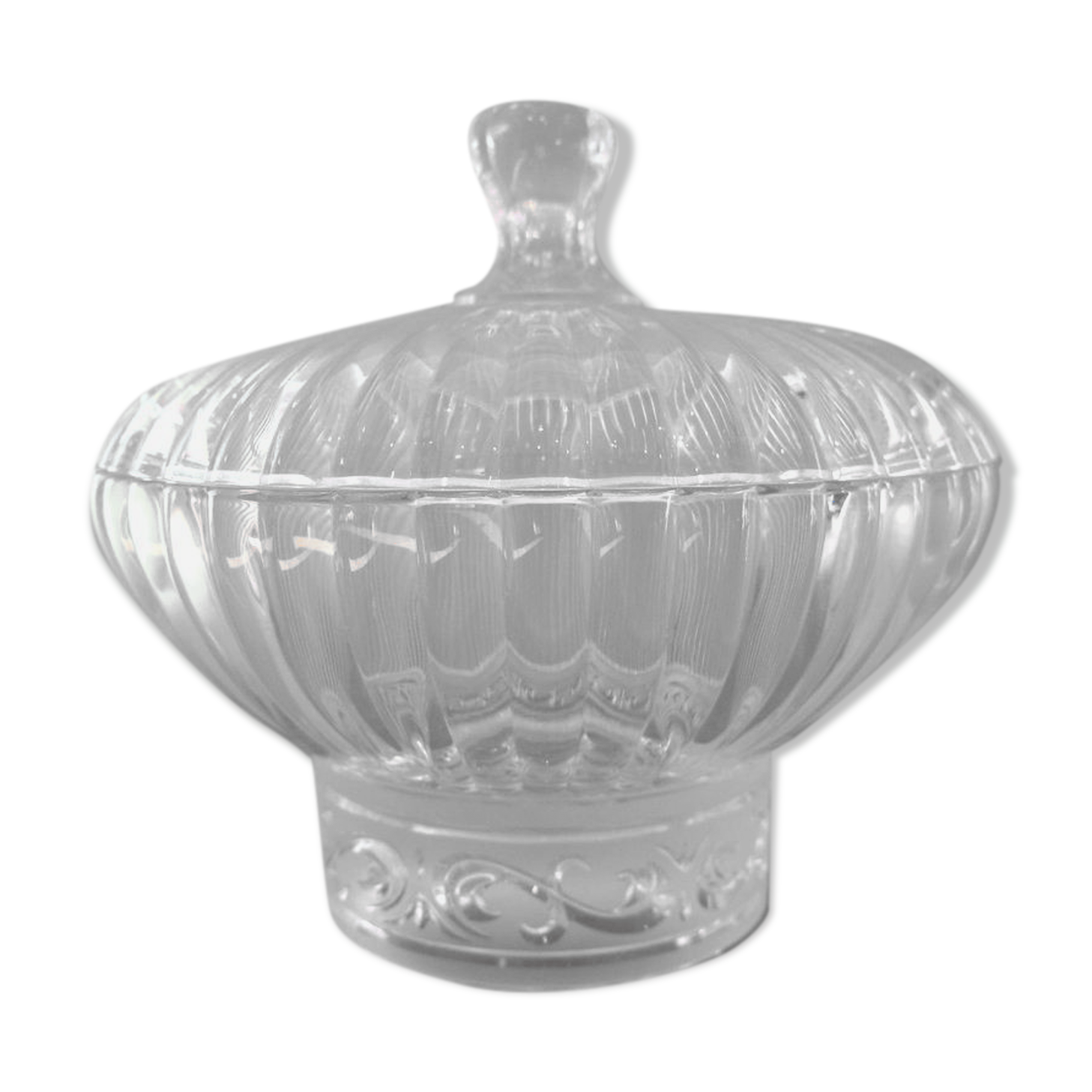 Glass or moulded crystal drageoir,