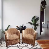 Suite de 2 fauteuils et 2 chauffeuses Art Déco En Acajou 1930