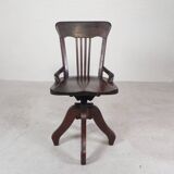Oak desk chair, studio chair, height adjustable, 1930s