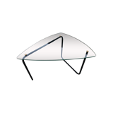 Vintage glass tripod coffee table 60s