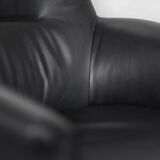 Black leather swivel armchair by Ire Möbel AB, 1960