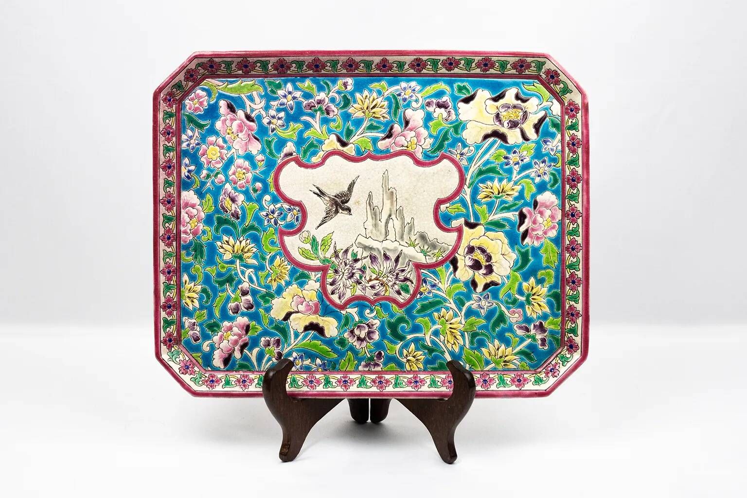 Plateau Longwy in cloisonné enamels, 1887 – Swallow decoration