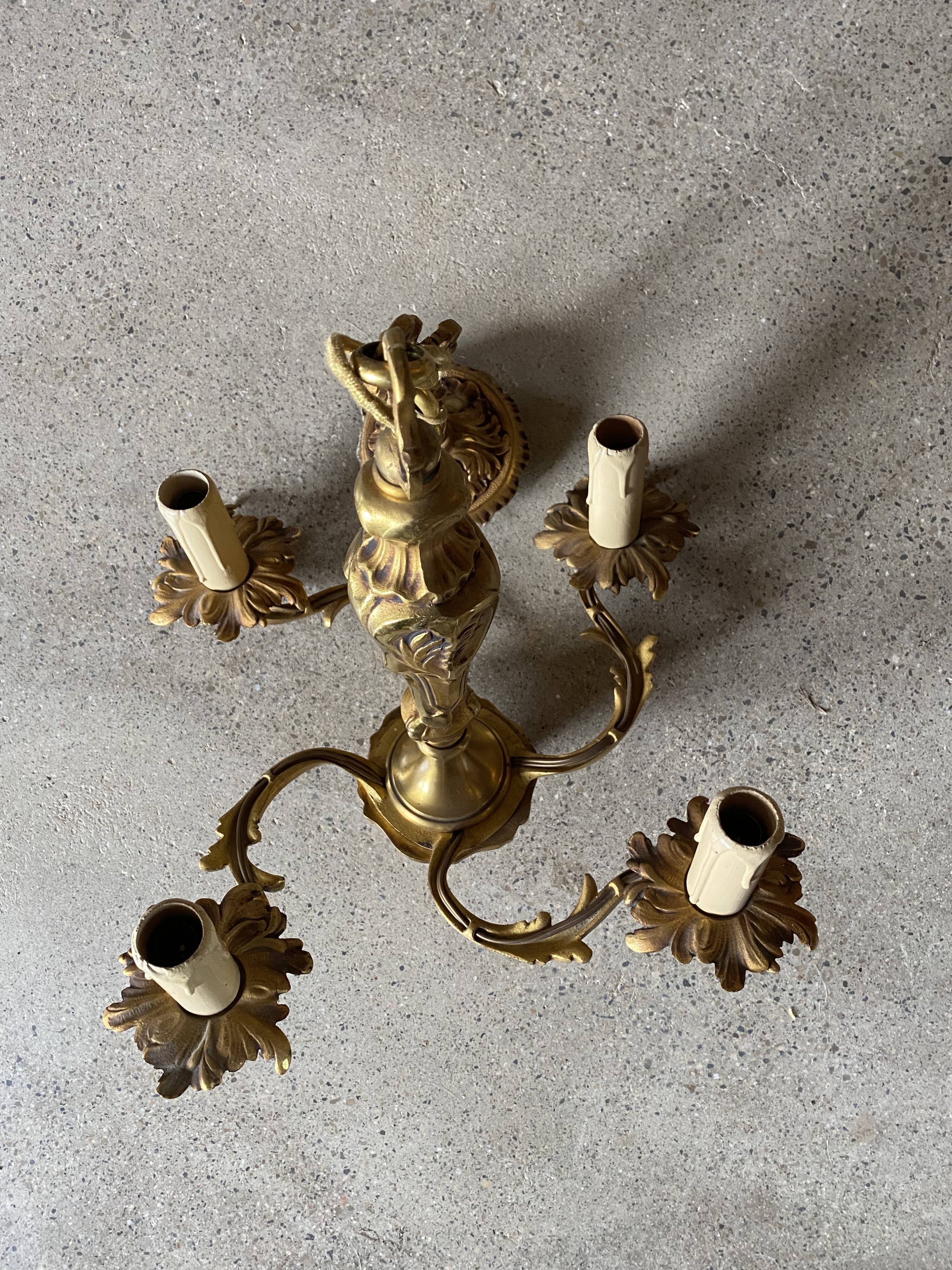 Gilded bronze chandelier Louis XV