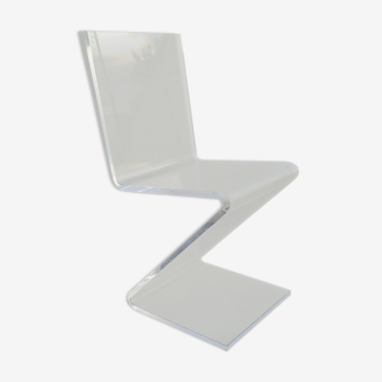 Chaise en plexiglas zigzag 1970