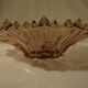 Vintage oval bowl in thick glass, mauve colour.