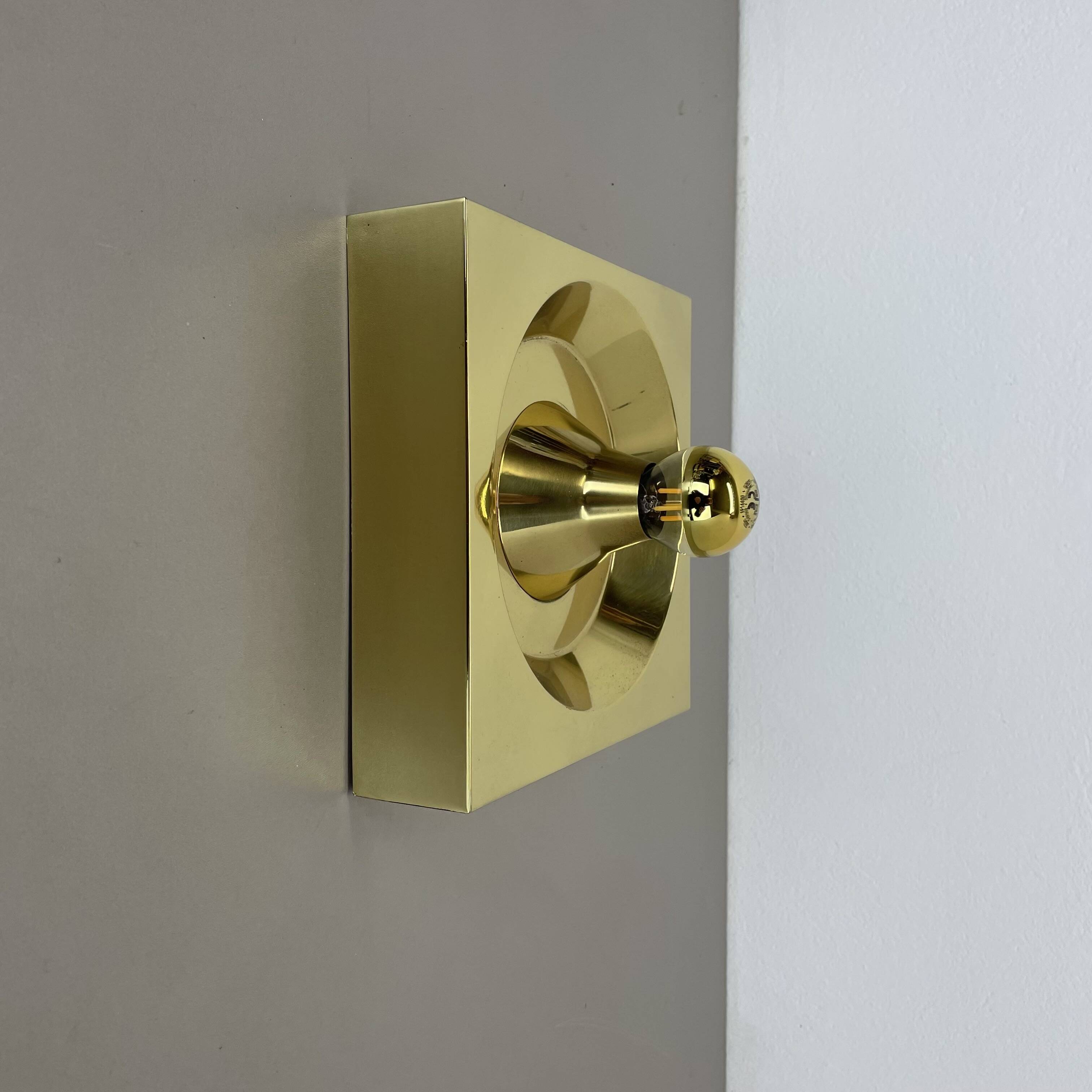 Rare Brass Pop Art Metal Wall Light by Klaus Hempel for Kaiser Leuchten, 1970s