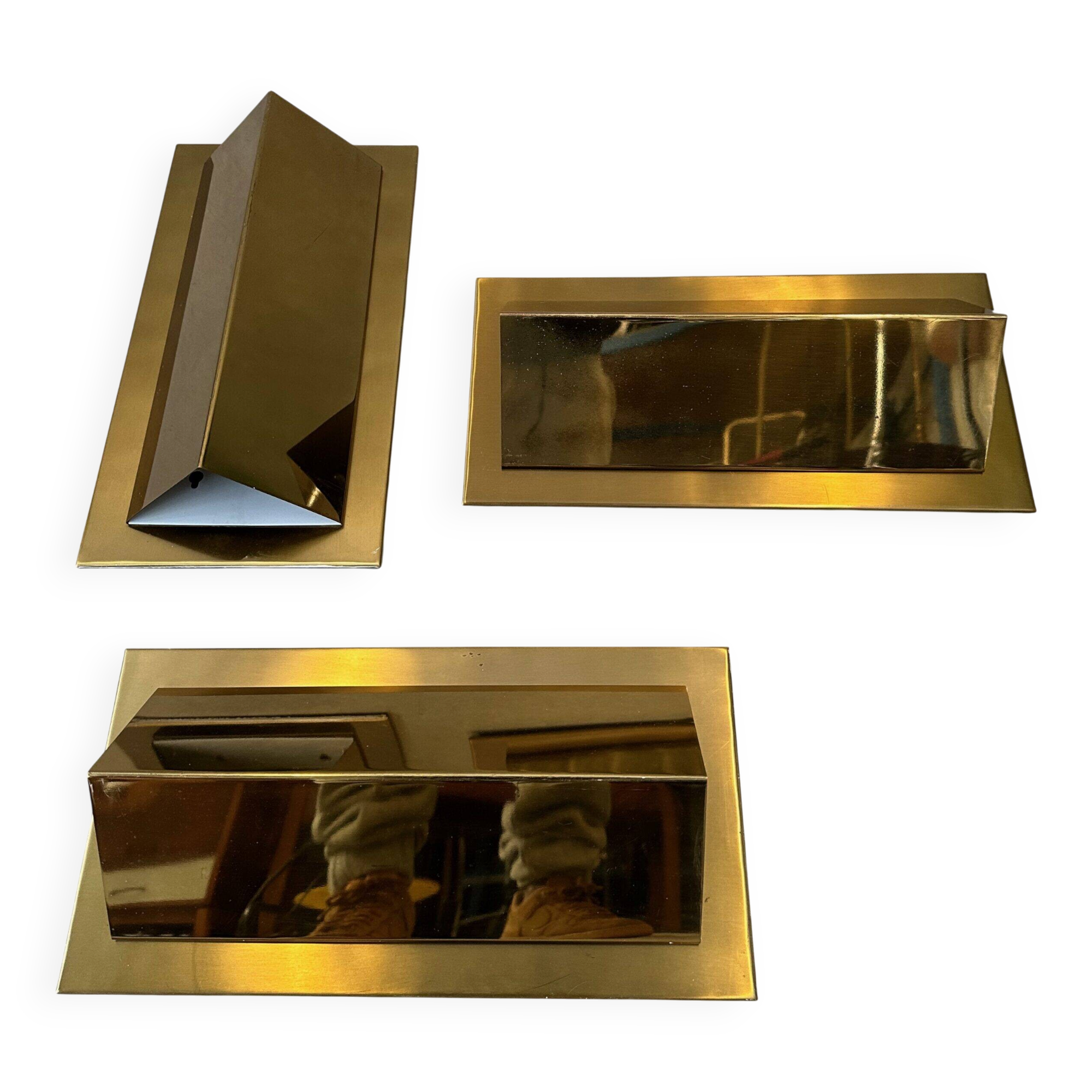 3x vintage wall lamps – brass – LIRO