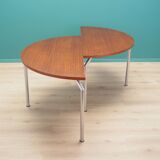 Teak half round table, Danish design, 1970s, manufacturer: Bent Krogh