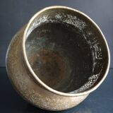 Cache pot vase Persian copper open Islamic 30cm Eastern 19th century