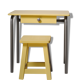 Yellow child office with his stool