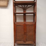 Bibliotheque buffet en bambou et rotin vintage