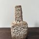 Vase en céramique fat lava années 60 marron et beige pays bas