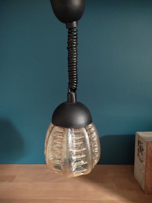 Suspension glass globe adjustable height old vintage Dp 0322021
