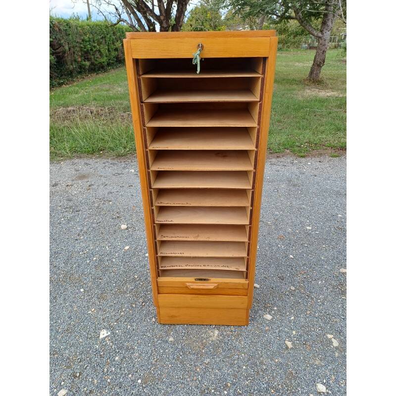 70s wooden curtain cabinet