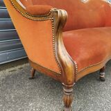 Louis Philippe style velvet bench