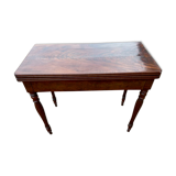 Mahogany game table and flamed veneer