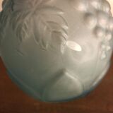 Art deco ball vase in opaque blue molded glass