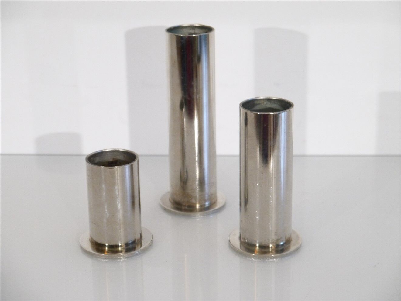 Set of vintage metal candle holders 1970