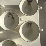 Lot de 6 tasses à café à motifs d'oiseaux anciennes