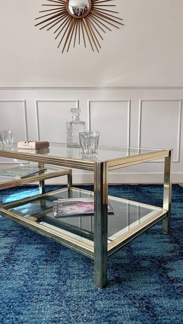 Vintage gold and silver coffee table