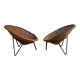 Pair of armchairs rattan basket feet metal