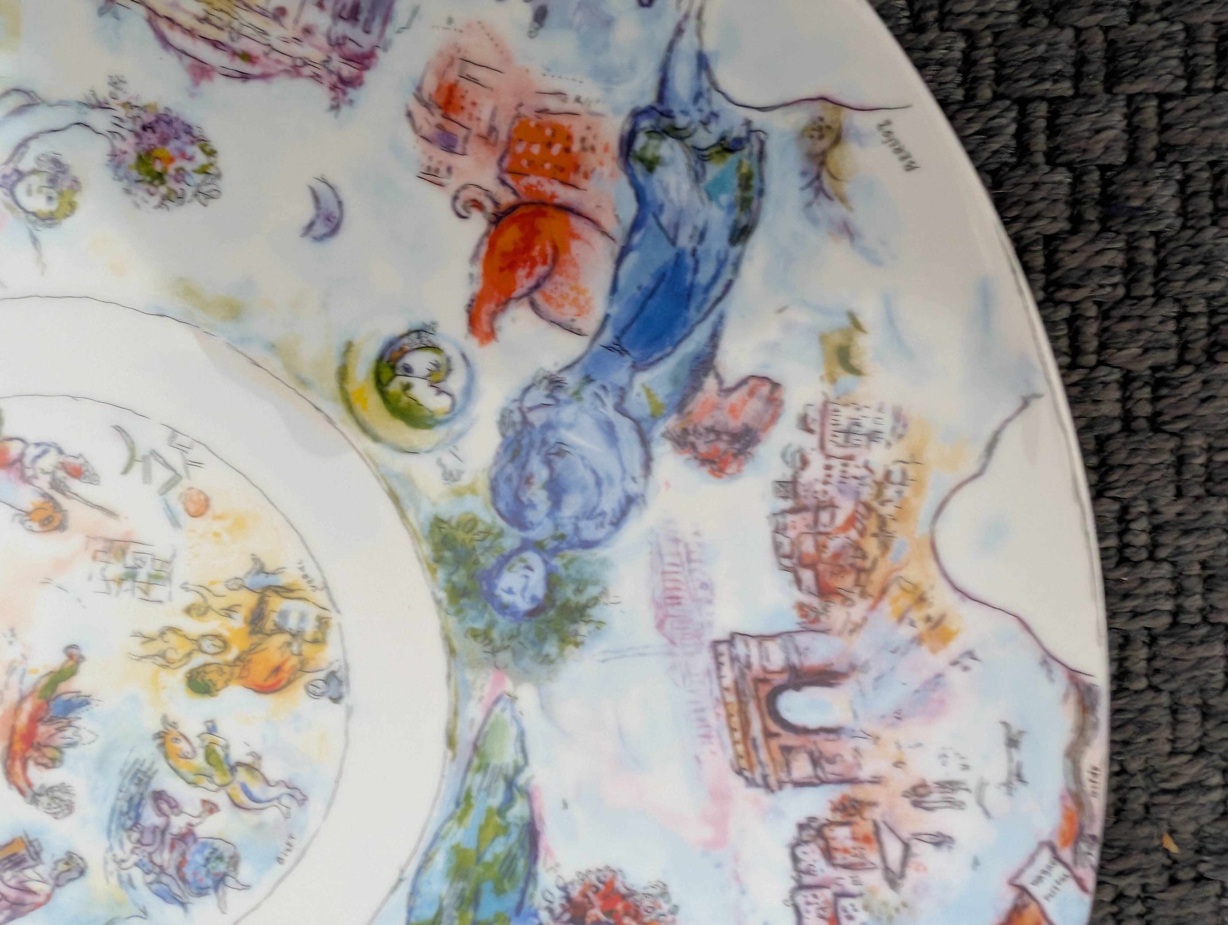 Bernardaud Marc Chagall Opéra Garnier Limoges Porcelain Coupe Plate, 36 cm