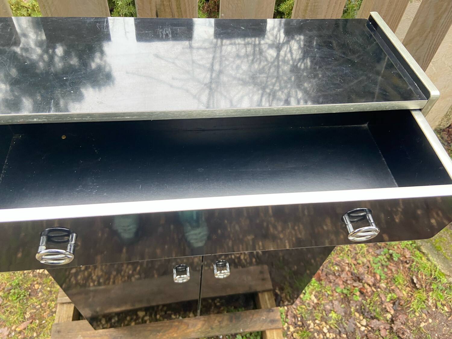 1970s lacquered wooden bathroom furniture