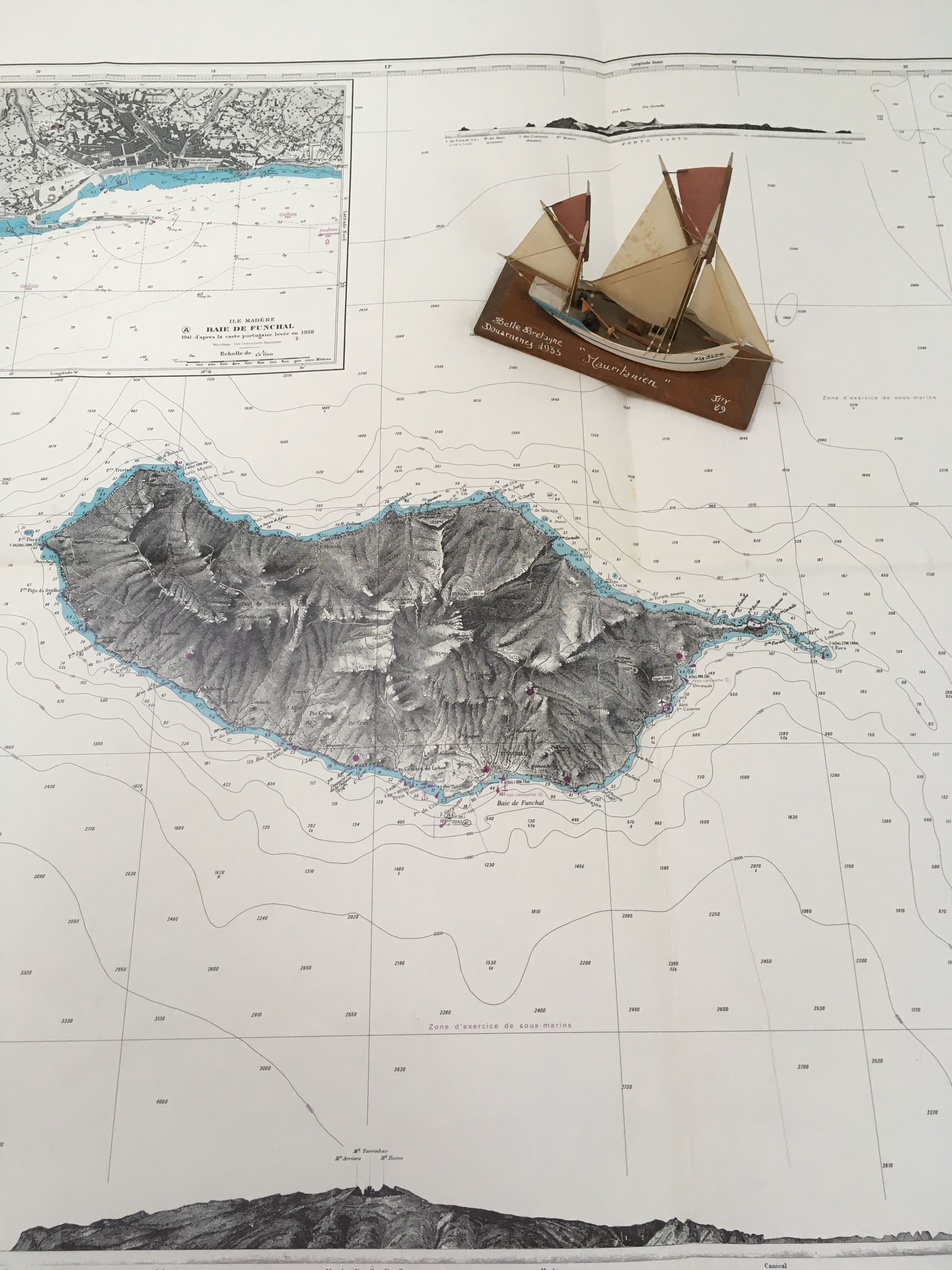 Ancient sea map of Madeira