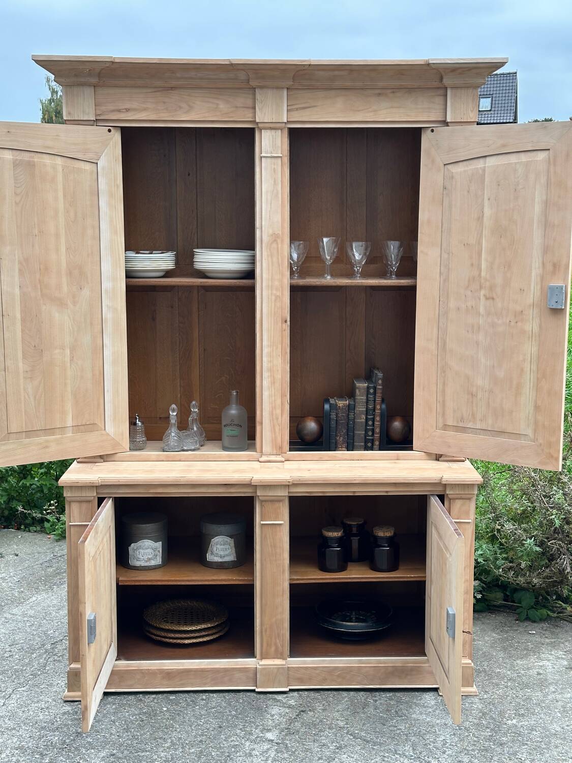 Two-part cherry wood sideboard