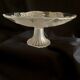 Fruit bowl, made of glass, with frosted decoration and base, luminous.