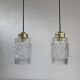 PAIR OF VINTAGE GLASS SUSPENSIONS