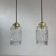 PAIR OF VINTAGE GLASS SUSPENSIONS