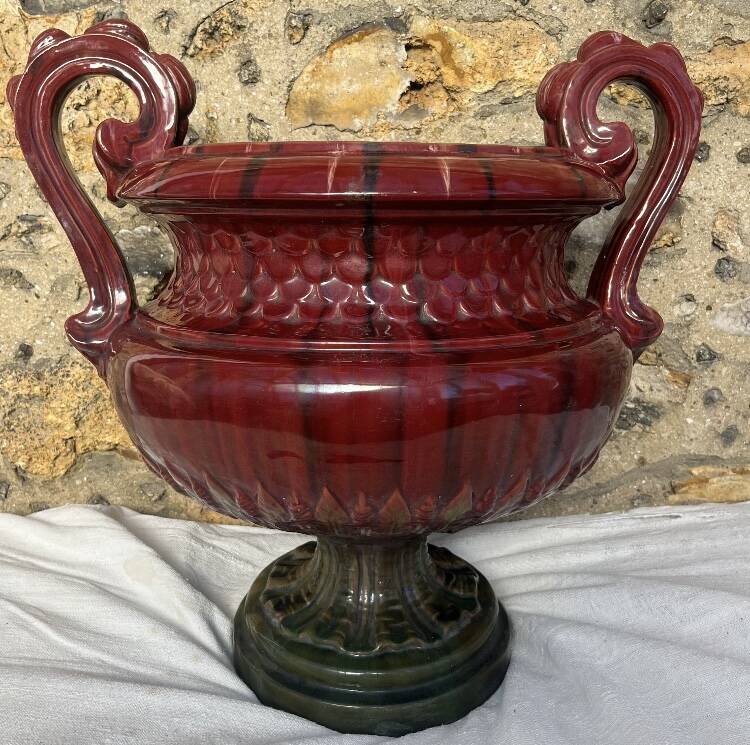 Large Medici jardinière in glazed earthenware