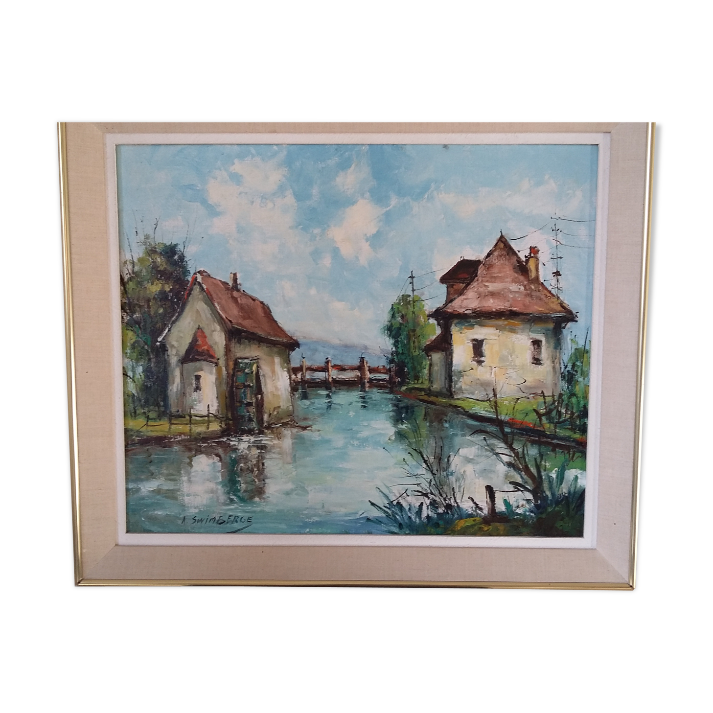 Ecluse on vallee of Morin by André Swimberge oil on canvas