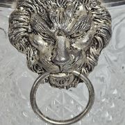 Lion head champagne bucket and its stand 20th century