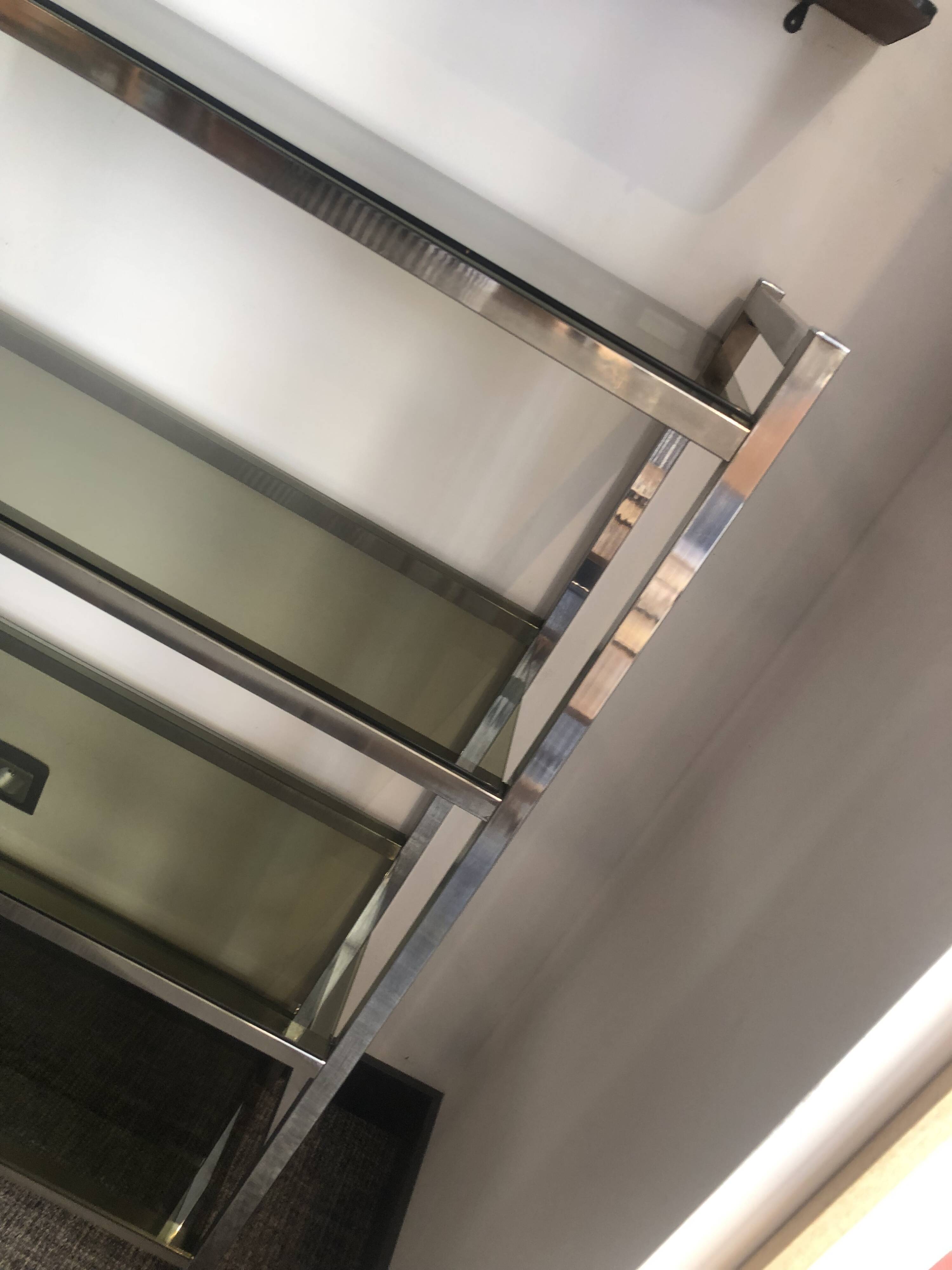 Chrome and smoked glass shelf from the 70s.