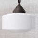 Opaline Glass and Brass Stepped Pendant Light