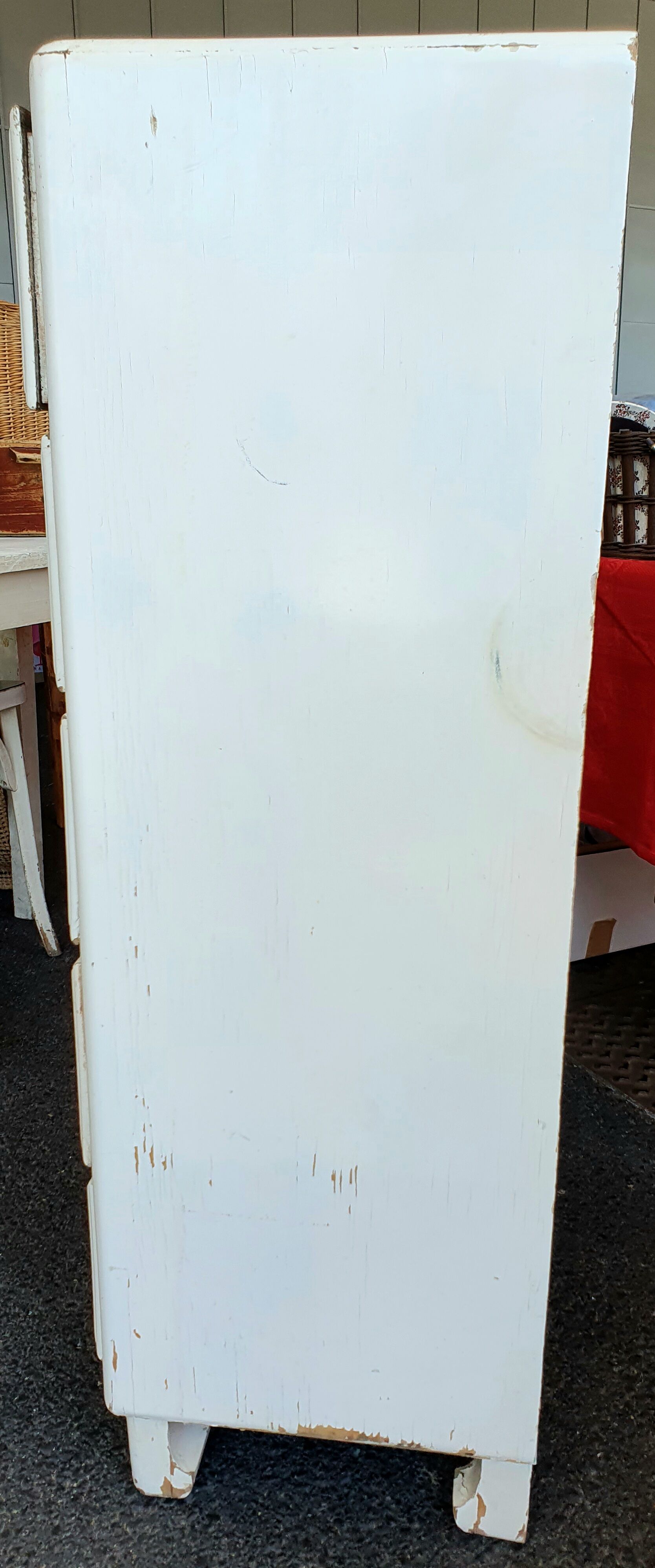 Vintage furniture with 5 drawers painted white
