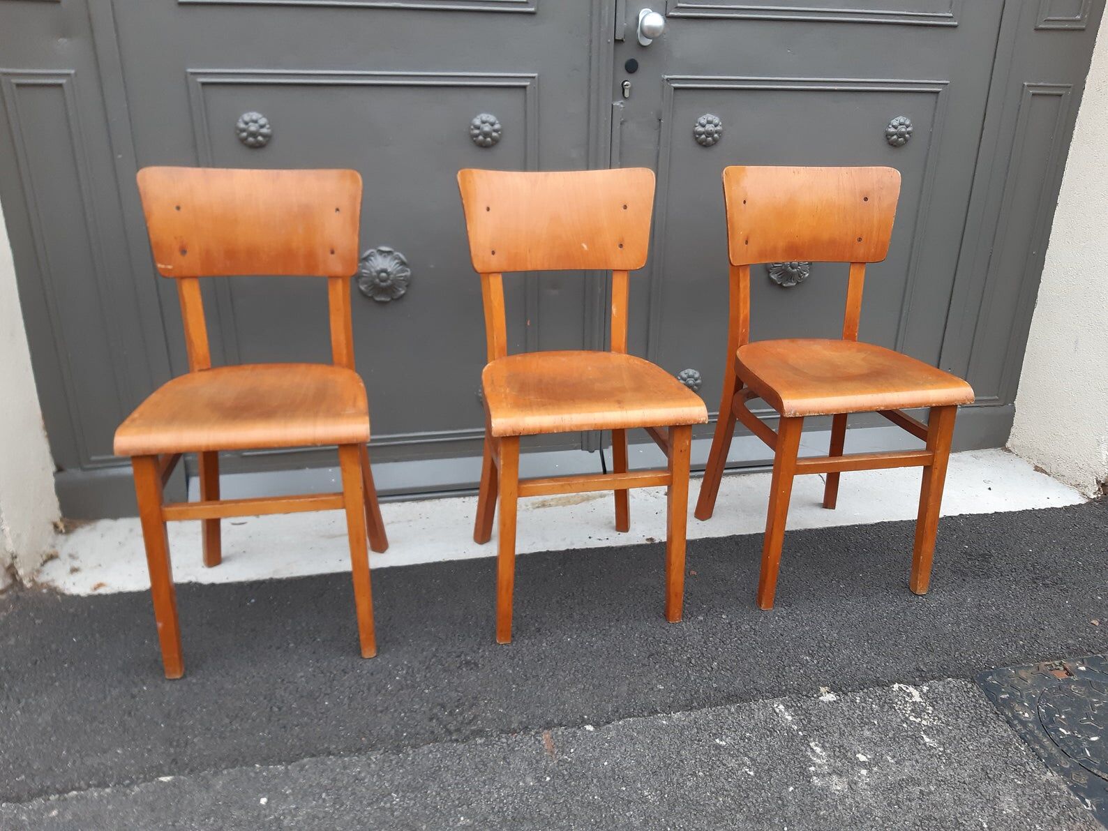 Vintage Thonet bistro chairs 1950