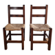 Paire chaises paille vintage