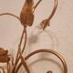 Shabby Wandlampe vergoldet Blattgold Kristallelemente Hollywood Regency 70s