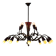 Large Burgundy brass chandelier with 15 arms, 1950, Italy
