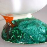 Glazed ceramic bird, signed Vallauris with bright colors