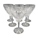 Series of 6 Saint Louis crystal water glasses coli model size 422